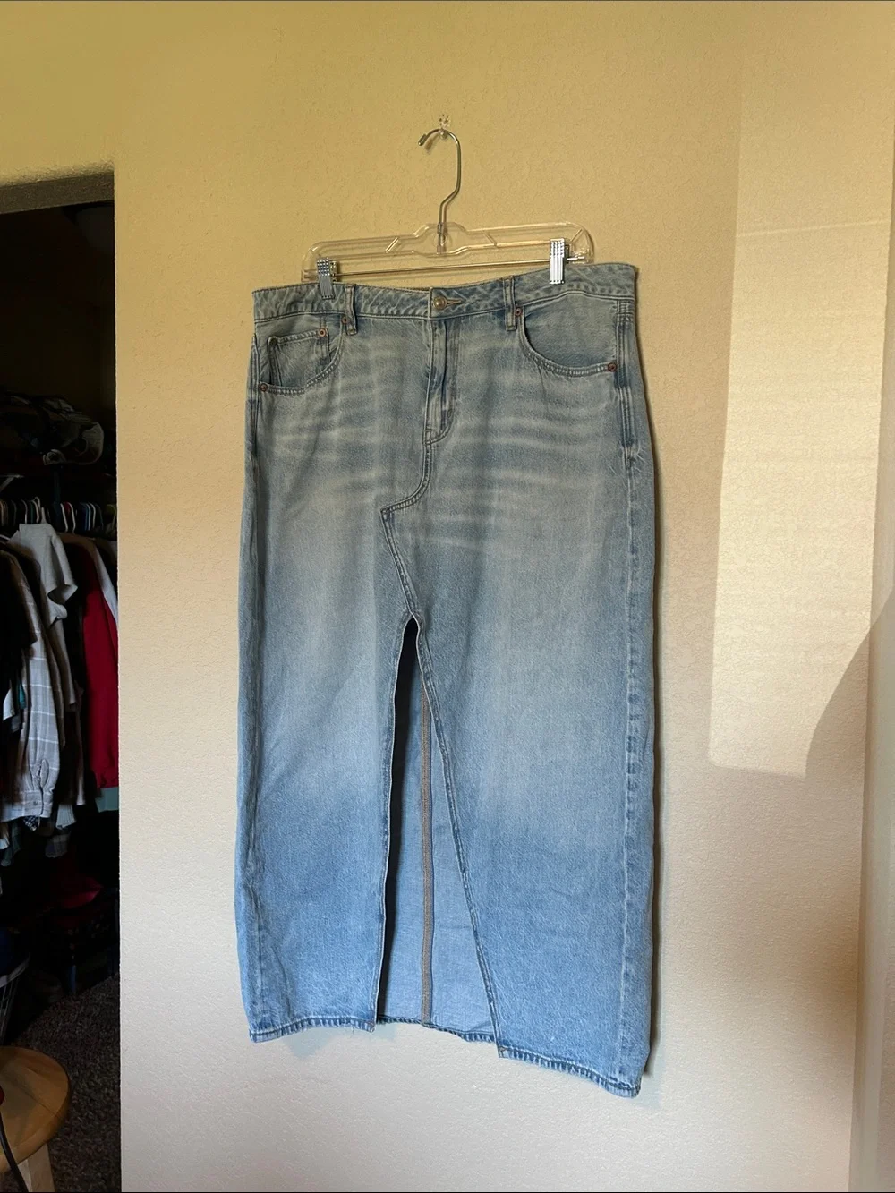 American Eagle Low Rise Maxi Denim Skirt 14